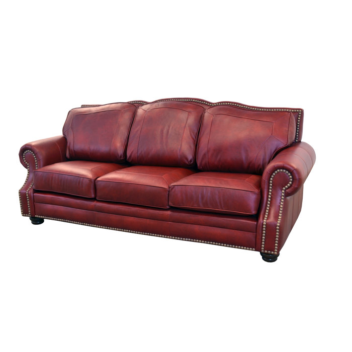 Westland and Birch Winchester 100'' Leather Sofa Wayfair